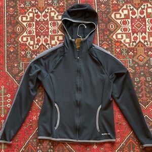 SUGOI Womens S Black and Gray Performance Jacket pockets zipper hood